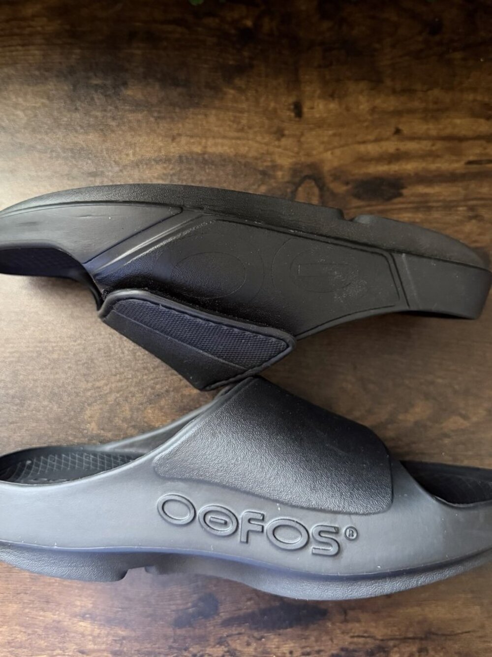 OOFOS OOahh Sport Flex Black Slide Sandals W7 M5 Adjustable Shoes - Picture 6 of 8